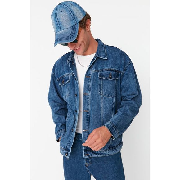 NWT Trendyol Men Regular fit Shirt collar Denim Jacket - Picture 2 of 11